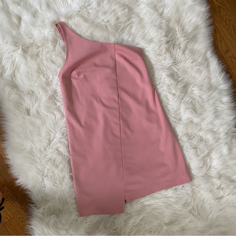 Zara Babypink One Shoulder Asymmetrical Mini Dress